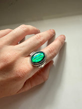 Load image into Gallery viewer, Paua Shell Sterling Silver Ring Size 9.5
