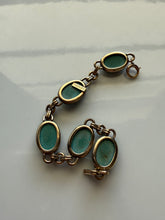 Load image into Gallery viewer, Midcentury Gold Vermeil Turquoise Bracelet 6”
