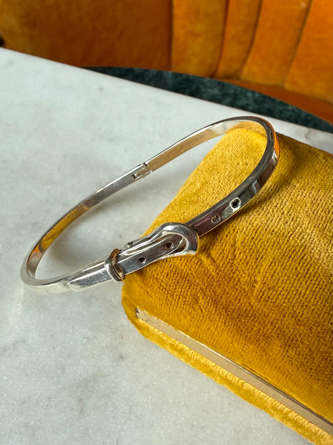 Vintage Buckle Solid Sterling Cuff Bracelet