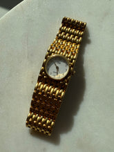 Load image into Gallery viewer, Wide Goldtone Panther Link White Face Watch 7”
