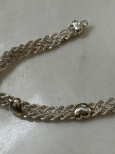 Load image into Gallery viewer, Heart Rope Two-Tone Sterling Silver Bracelet 8”

