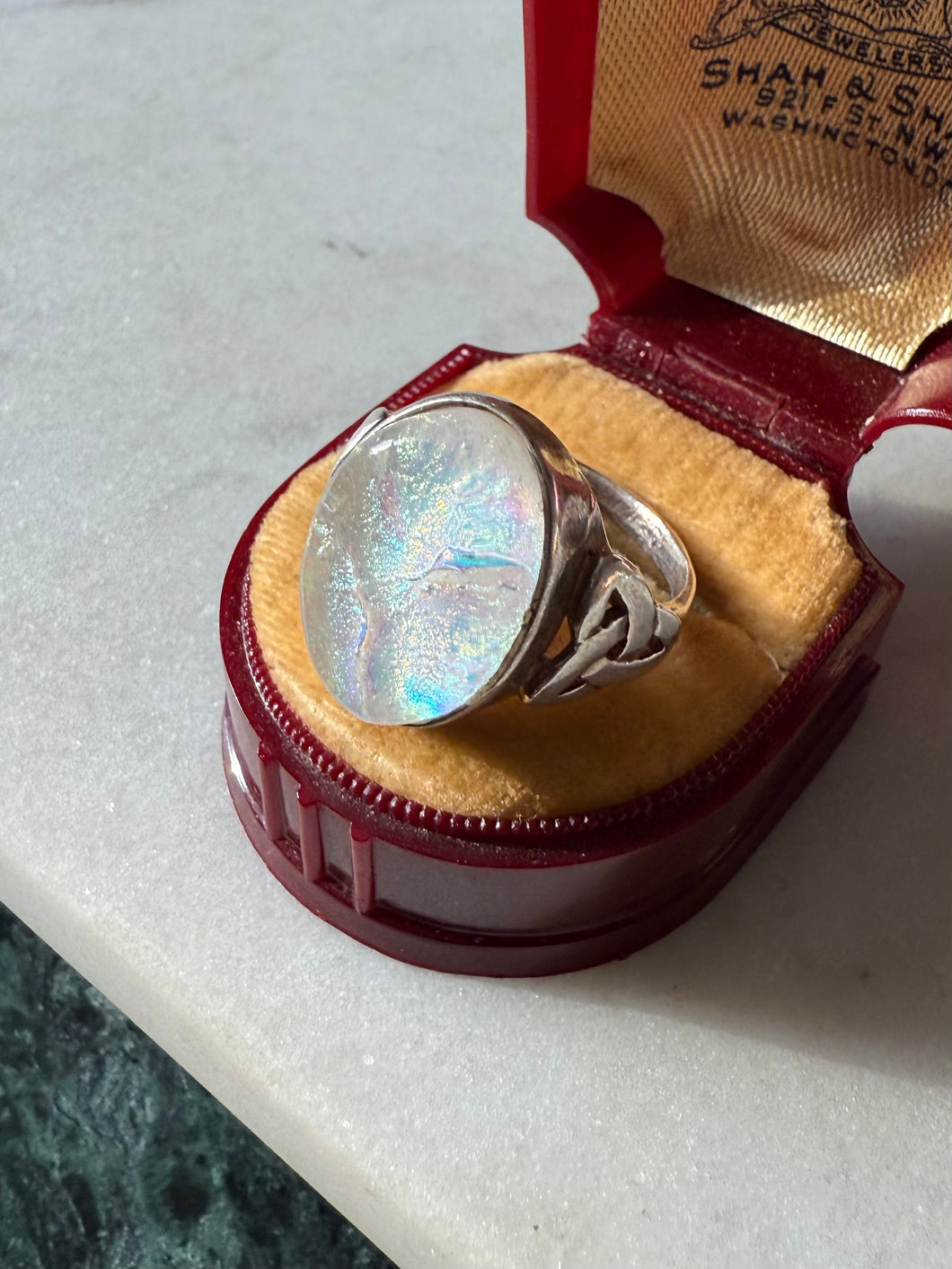 Sparkle Resin Sterling Silver Ring Size 9.25