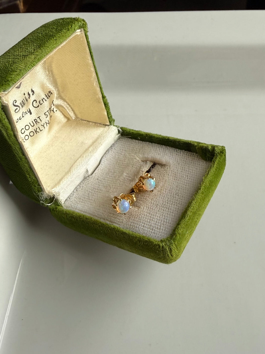 Opal 14k Gold Post Back Earrings