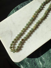 Load image into Gallery viewer, Vintage Sterling Silver Jade Bead Necklace 21”
