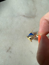 Load image into Gallery viewer, Blue Enamel 14k Gold Fish Charm
