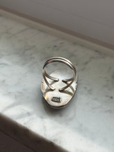 Load image into Gallery viewer, Chunky Turquoise Sterling Silver Ring Size 13
