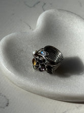 Load image into Gallery viewer, Multistone Chunky Sterling Silver Ring Size 6.5
