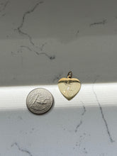 Load image into Gallery viewer, Vintage Engraved E Heart 14k Gold Pendant
