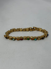 Load image into Gallery viewer, Vintage 1970s Gold Plated Multistone Bracelet 7”
