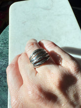 Load image into Gallery viewer, Vintage Sterling Silver Hammered Ring Size 6

