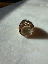 Load image into Gallery viewer, Gold Vermeil Diamond Woven Dome Ring Size 7.25
