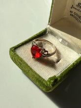 Load image into Gallery viewer, Red Gummy Drop Sterling Silver Heart Ring Size 8.25
