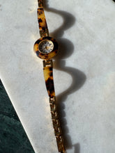 Load image into Gallery viewer, Vintage Tortoise Shell Goldtone Wristwatch 7.25”
