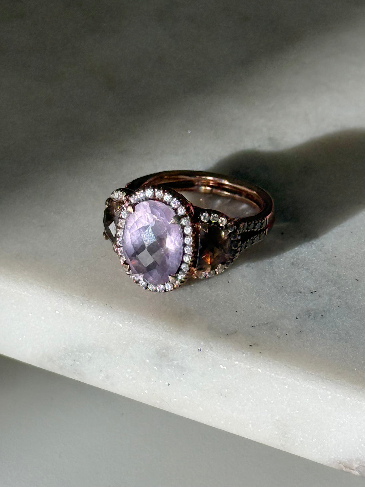 Gold Vermeil Purple Ring Size 7