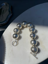 Load image into Gallery viewer, Chunky Sterling Silver Ball Bracelet w/ Toggle Clasp
