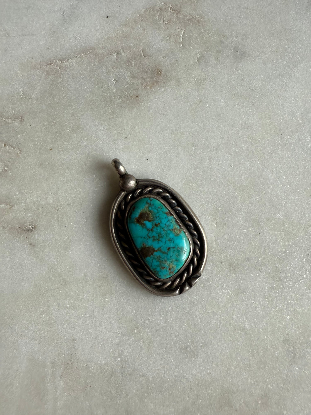 Vintage Turquoise Sterling Silver Pendant