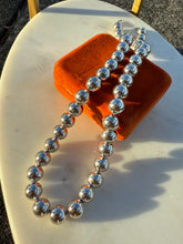 Load image into Gallery viewer, Chunky Ball Bead Sterling Silver Necklace 17”
