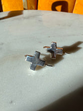 Load image into Gallery viewer, Solid Sterling Silver Cross Earrings
