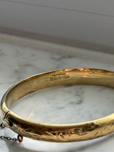 Load image into Gallery viewer, Vintage Gold Vermeil Hinged Bangle Bracelet

