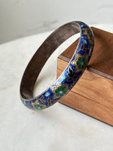 Load image into Gallery viewer, Vintage Cloisonné Enamel Sterling Silver Bangle Bracelet
