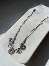 Load image into Gallery viewer, Vintage Modernist Spiral Sterling Silver Necklace 19”
