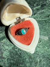 Load image into Gallery viewer, Turquoise Inlay Sterling Silver Ring Size 7.25
