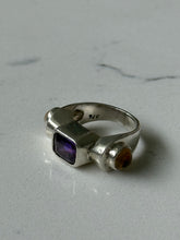 Load image into Gallery viewer, Vintage Amethyst &amp; Citrine Sterling Ring Size 5
