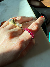 Load image into Gallery viewer, Synthetic Ruby Sterling Silver Infinity Band Ring Size 8.5
