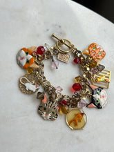 Load image into Gallery viewer, Lunch at The Ritz "A Cat's Life" Charm Bracelet 7.75”
