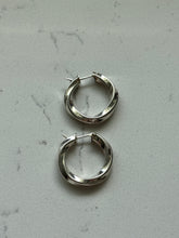 Load image into Gallery viewer, Vintage Sterling Silver Hoop Earrings

