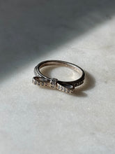 Load image into Gallery viewer, Sterling Silver CZ Bow Ring Size 5.25
