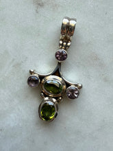 Load image into Gallery viewer, Peridot &amp; Amethyst Sterling Silver Pendant
