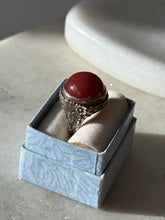 Load image into Gallery viewer, Vintage Carnelian Carved Flower Ring Size 4
