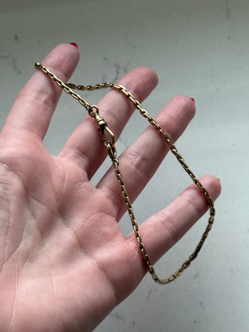 Krementz Midcentury 1/20 12k Gold Fill Watch Chain Choker Necklace 13.5”