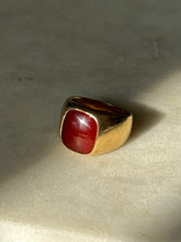 Load image into Gallery viewer, Solid 14k Yellow Gold Carnelian Signet Ring Size 5.75
