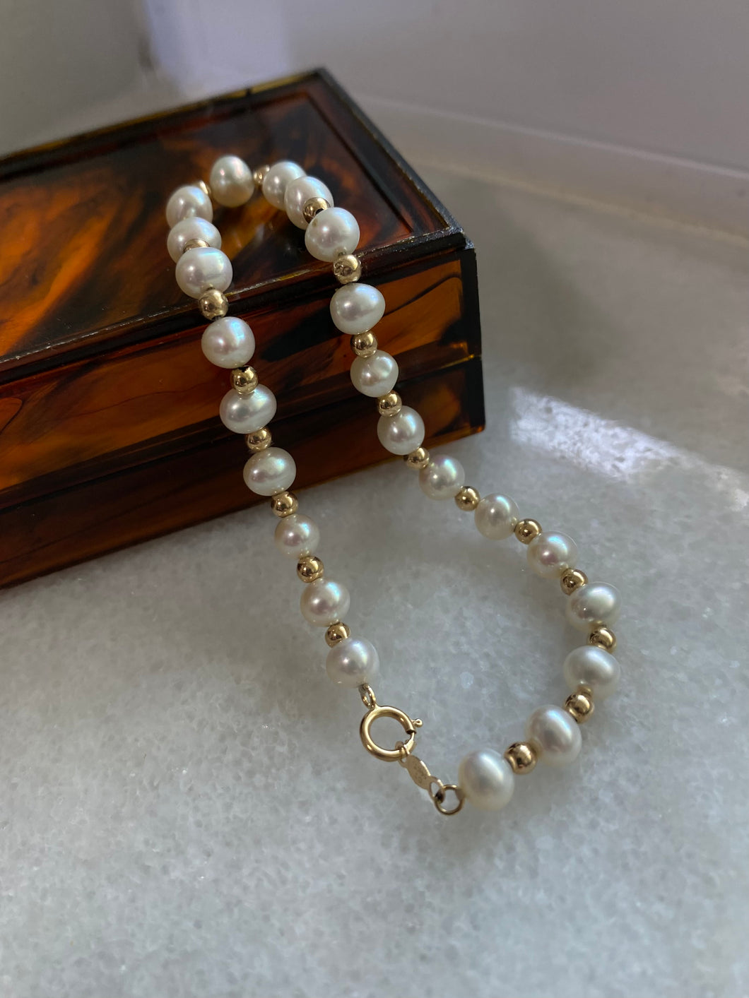 Pearl Strand 14k Gold Bracelet