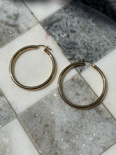 Load image into Gallery viewer, Vintage 14k Gold Tubular Hoop Earrings
