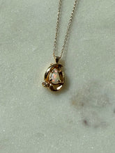 Load image into Gallery viewer, 14k Yellow Gold Opal &amp; Diamond Necklace 19”

