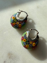 Load image into Gallery viewer, Millefiori Sterling Silver Hoop Earrings
