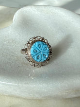 Load image into Gallery viewer, Vintage Carved Sterling Silver Ring Size 5
