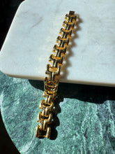 Load image into Gallery viewer, Chunky Gold Plated Costume Bracelet 7.5”
