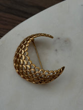 Load image into Gallery viewer, Vintage Monet Gold Plated Crescent Brooch
