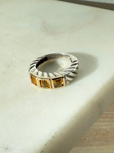 Load image into Gallery viewer, Italian Citrine Sterling Silver &amp; 18k Gold Ring Size 7
