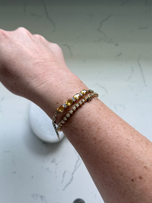 Citrine Gold Vermeil Bracelet 7.5”