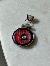 Load image into Gallery viewer, Vintage Pink Enamel Sterling Silver Pendant

