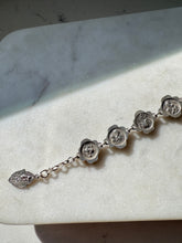 Load image into Gallery viewer, Vintage Roses &amp; Saints Sterling Silver Rosary Bracelet 7”-8”
