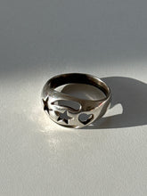 Load image into Gallery viewer, Vintage Celestial Heart Sterling Silver Ring Size 10.5
