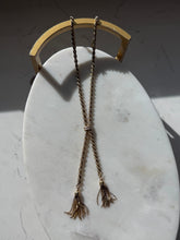 Load image into Gallery viewer, Gold Vermeil Lariat Tassle Necklace 20”
