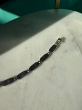 Load image into Gallery viewer, Simulated Opal Inlay Sterling Silver Bracelet 7.25”
