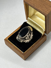 Load image into Gallery viewer, Vintage Black Onyx Sterling Silver Ring Size 6.75
